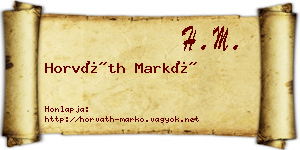 Horváth Markó névjegykártya